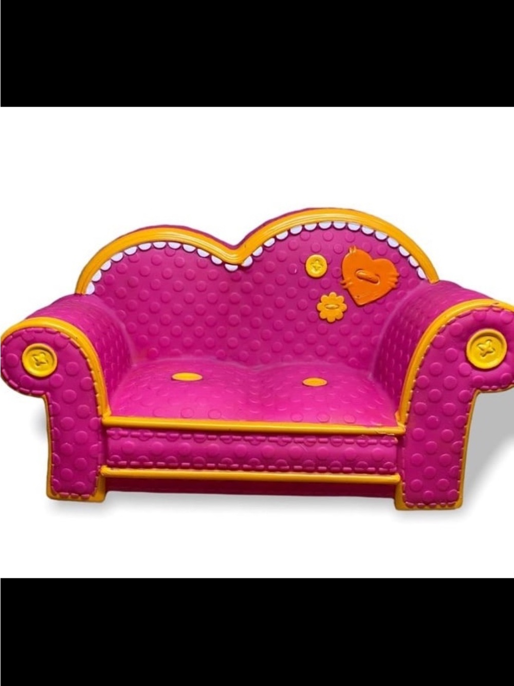 Lalaloopsy Play Sofa in Pink and Yellow - Toy Couch for full size 12 in dolls